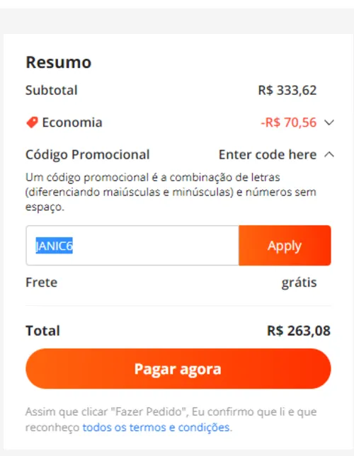 Imagem na descrição da promoção