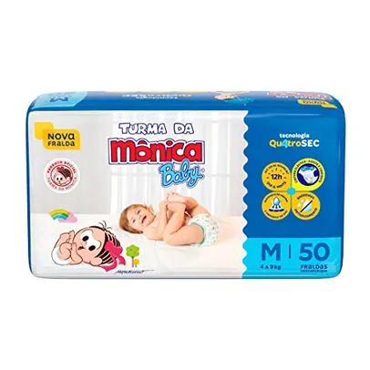 [rec/Leve 2] Fralda Turma da Mônica Baby Mega M 50 Unidades