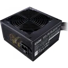 Fonte Cooler Master MWE 650W, 80 Plus White, PFC Ativo, MPE-6501-ACAAW