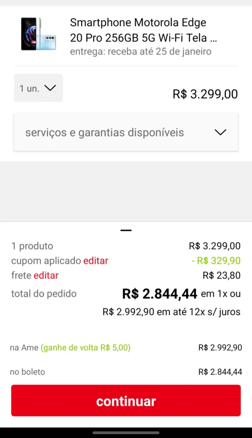 Imagem na descrição da promoção