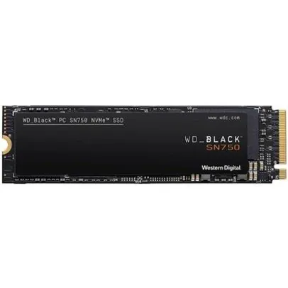 SSD WD Black SN750, 500GB, M.2, NVMe, Leitura: 3430 MB/s, Gravação: 2600 MB/s - WDS500G3X0C | R$520