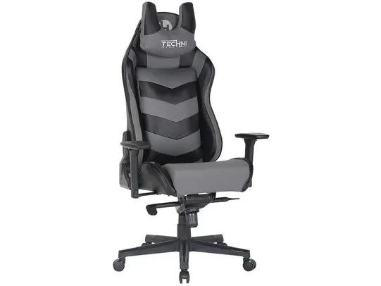 [Magalu/Moedas R$ 550] Cadeira Gamer Techni Sport Reclinável Giratória Preta e Cinza TS61