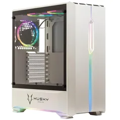 Gabinete Gamer Husky Gaming Avalanche, Branco, Mid Tower, 3 Fans RGB, Lateral Vidro de temperado - HGMC003