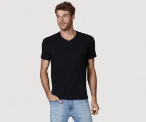 Camiseta Hering Masculina Hering Flame Gola V Preta - P ao XG