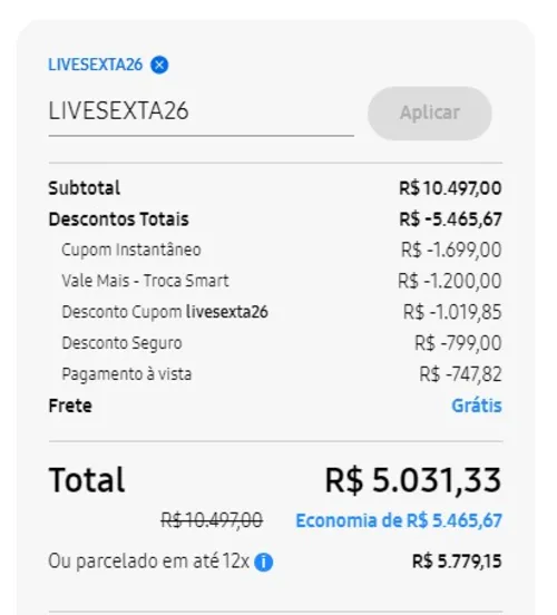 Imagem na descrição da promoção