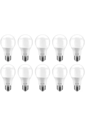 Kit Lâmpadas LED 10 Unidades Branca E27 4,9W - 6500K Elgin Bulbo A55 