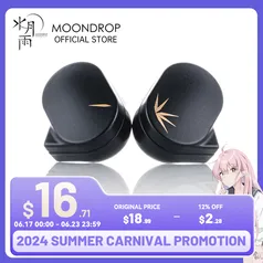 [App/ Taxa Inclusa] [Moedas R$86,36] Fone MOONDROP-Alto Desempenho In-Ear, IEMs driver dinâmico, CHU II