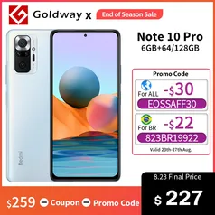 Versão global xiaomi redmi note 10 pro 6gb ram 64gb rom