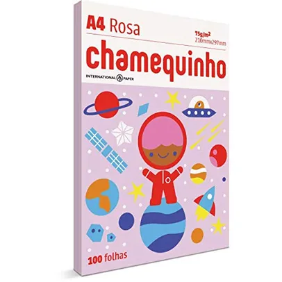 (R$3,56 CADA) Compre 10 unidades Chamequinho A4, 100 Folhas, Rosa