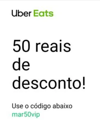 [SELECIONADOS] Voucher de R$50 na primeira compra sem valor mínimo no Uber Eats | Pelando