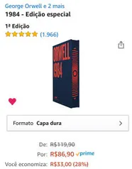 [PRIME] Livro: 1984 - Edição especial (capa dura) | R$87