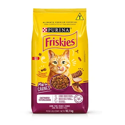 (Rec) Purina Friskies Ração Gatos Castrados Friskies Mix De Carne 10 1Kg