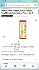 [Prime] Marca texto grifpen Faber Castel 2 unidades | R$ 5