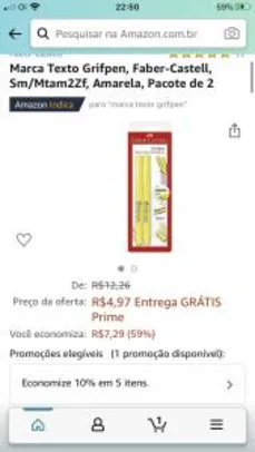 [Prime] Marca texto grifpen Faber Castel 2 unidades | R$ 5