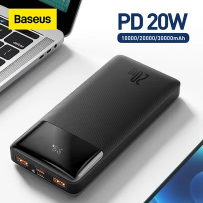 Baseus 30000mah, 20000mah bateria externa de carregamento rápido para iphone xiaomi poverbank