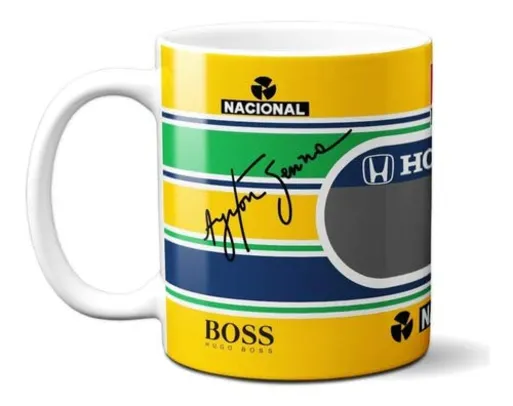 Caneca Ayrton Senna Fórmula 1 F1 Corrida Presente Criativo