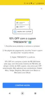 [Selecionados] 10% OFF em compras a partir de R$ 249