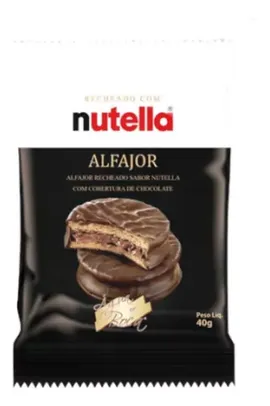 Alfajor Recheado de Nutella Água na Boca  com nutella 40 g