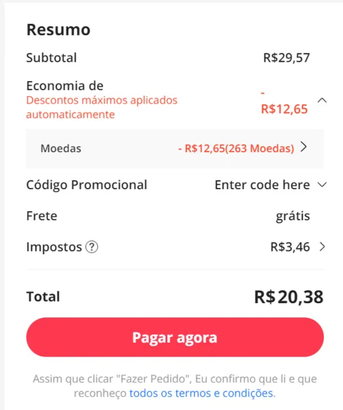 Imagem na descrição da promoção