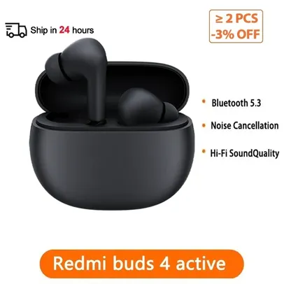 [Taxa Inclusa] Fone de Ouvido Xiaomi Redmi Buds 4 Active - Versão Global