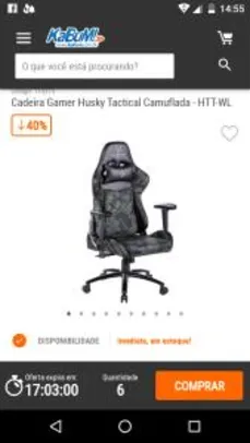 Cadeira Gamer Husky Tactical Camuflada - HTT-WL