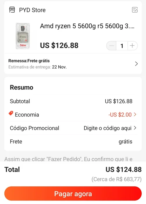 Imagem na descrição da promoção