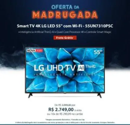Smart TV 4K LG 55" 55UN7310 | R$2749