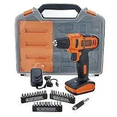 Kit Parafusadeira/Furadeira 3/8 Pol. a Bateria Íon Lítio 12V 1,5A Bivolt com Maleta e 31 Acessórios - BLACK+DECKER-LD12SC-BR - R$169