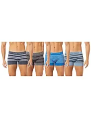 [Prime] Kit 12X1 Cuecas Boxer, RP Basic, Masculino, Cinza/Azul/Celeste/Chumbo Estampado, G