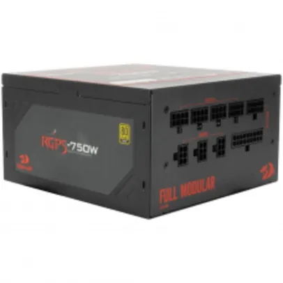 Fonte Redragon RGPS 750W, 80 Plus Gold, PFC Ativo, Full Modular