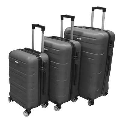 Foto do produto Kit Mala De Viagem Hermes 3 Peças 10kg 23kg e 32kg - Cinza Escuro