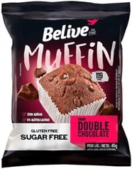 R$ 1.50 Muffin Double Chocolate Zero Açúcar sem Glúten sem Lactose Belive 40g | R$2