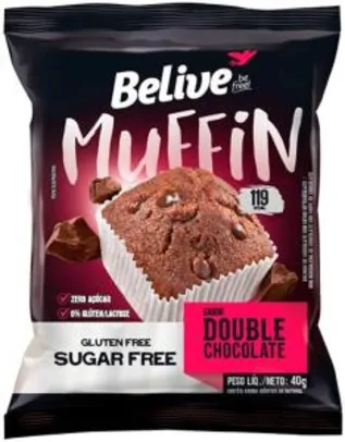 R$ 1.50 Muffin Double Chocolate Zero Açúcar sem Glúten sem Lactose Belive 40g | R$2