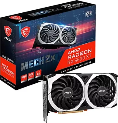 Placa de Video MSI Radeon RX 6600 Mech 2x OC, 8GB, GDDR6, 128-bit, RX6600-MECH2x