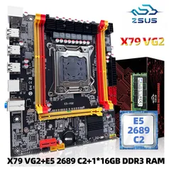 [Taxa Inclusa]Placa Mãe ZSUS X79 VG2 , Intel LGA2011, Xeon E5, 2689, DDR3, 1x16GB, 1600MHz, Memória RAM ECC, NVME, M.2 SATA
