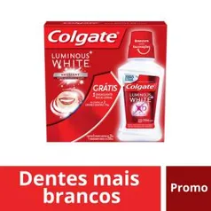 Kit Colgate Luminous White Creme Dental 70g 3 Unidades + Enxaguante Bucal 250ml