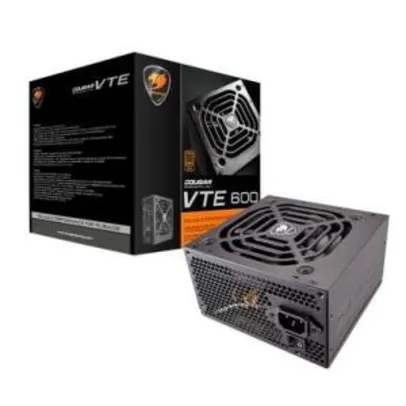 Fonte Cougar Gaming VTE 600W, 80Plus Bronze, PFC Ativo | R$350