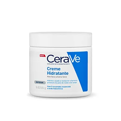 (leve 2) CeraVe, Creme Hidratante Corporal, com textura Cremosa e Ácido Hialurônico, 454g