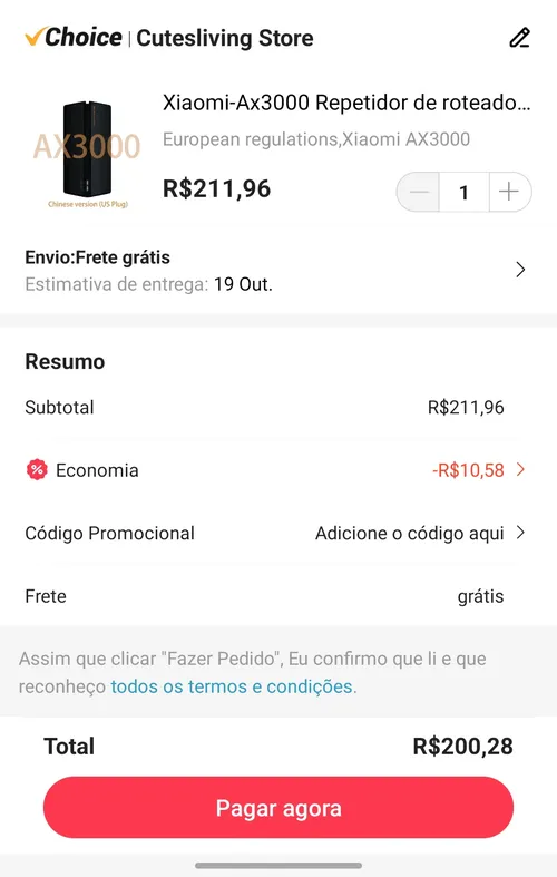 Imagem na descrição da promoção