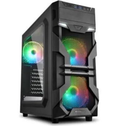 Gabinete Gamer Sharkoon VG7-W, Mid Tower, RGB, 3 Coolers, Acrílico | R$272