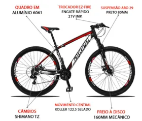 BikeAro 29 Dropp Z3 21V Câmbios Shimano Freio A Disco Mecânico T19