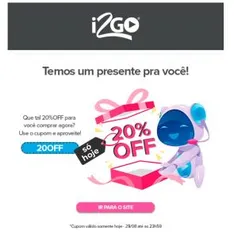 20% OFF em todo site i2Go