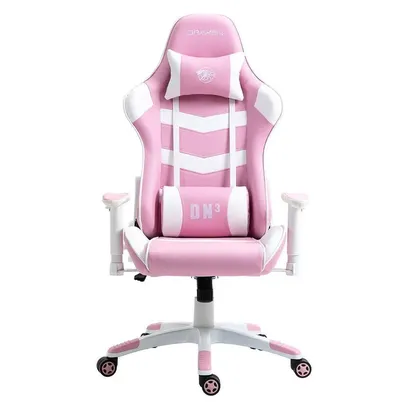 Product photo Cadeira Gamer DN3 Giratoria Branco e Rosa - Draxen