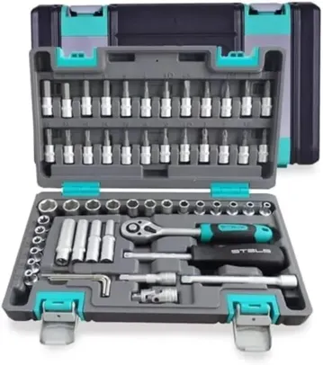 KIT DE FERRAMENTA COM MALETA 1/4 CRV 57 PEÇAS - STELS