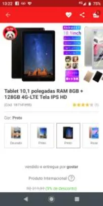 Tablet 10.1", 8gb ram, 128rom, Deca-Core Android 8.0 | R$290