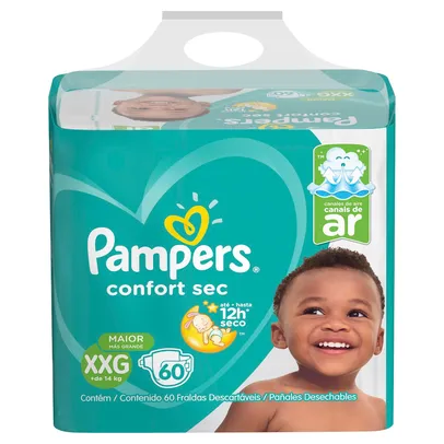 Fralda Pampers Confort Sec Giga Tamanho Xxg Com 60 Unidades