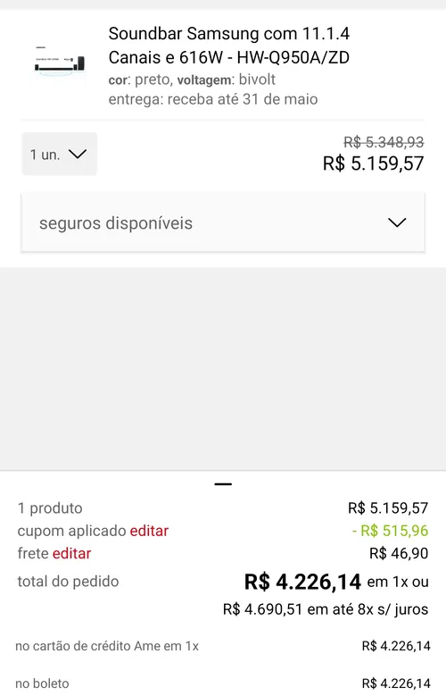 Imagem na descrição da promoção