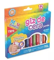 [ PRIME ] Giz Cera Jumbo, Tris, 7897476684338, Multicor, pacote de 12