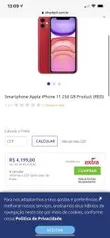 IPHONE 11 256gb Red | R$4.199