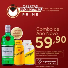 Combo de Ano novo Tanqueray + Tônicas Scheweppes